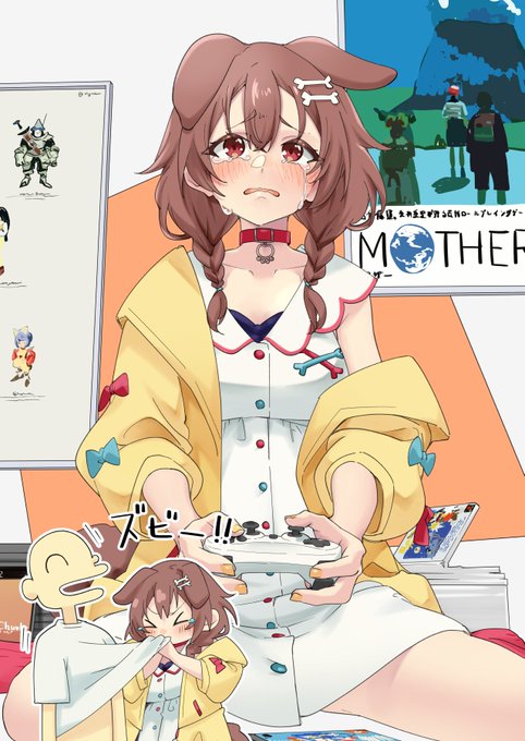 #今年一番伸びた絵ではないが個人的に気に入っている絵を貼る 泣いちゃうころさんを探して過去配信観ながら描いたやつ