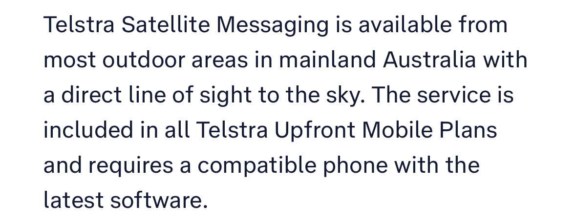 iridiumsat's tweet photo. @LionnetPierre @mikeddano It’s a bundled offering (currently free of charge) for certain Telstra customers. No details yet on pricing for non Telstra Upfront customers. https://t.co/J0UAd7o3Ng