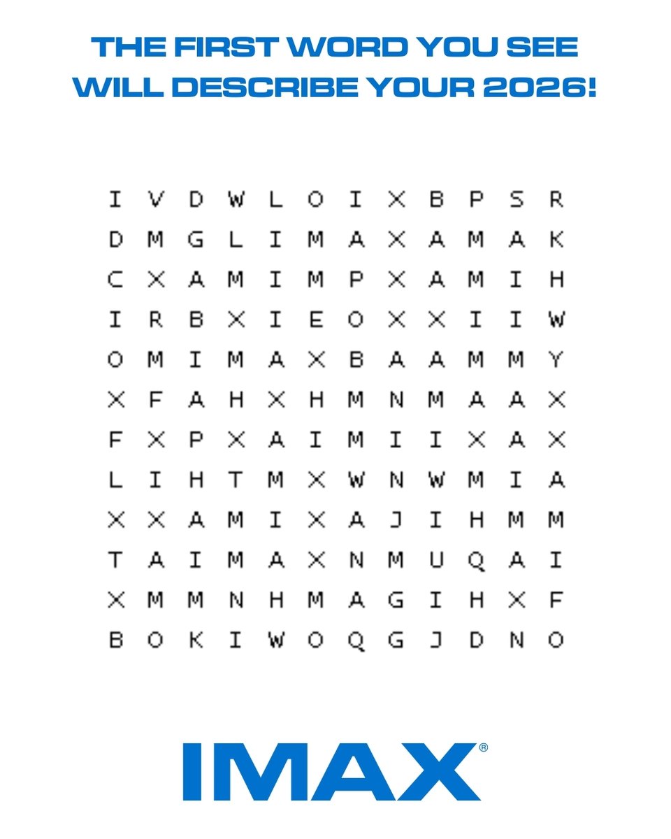 IMAX's tweet photo. i see my 2026, and it is bright 🤩 https://t.co/AUOYQqPTZW