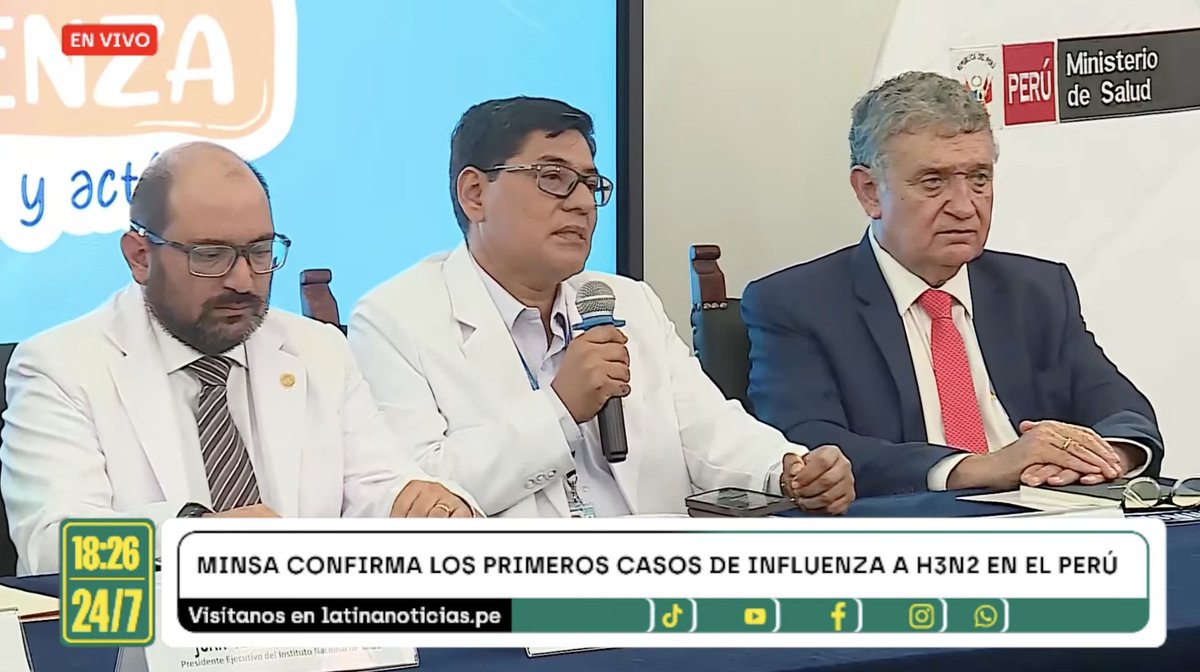 #AlertaEpidemiológica: <a href="/Minsa_Peru/">Ministerio de Salud</a> confirma los primeros dos casos de influenza A H3N2 subclado k en el Perú!!!

Los dos casos son dos niños pequeños de Lima, uno en Hospital de Villa El Salvador y otro en el Hospital Nacional Hipólito Unanue, ambos estables y dados de alta!