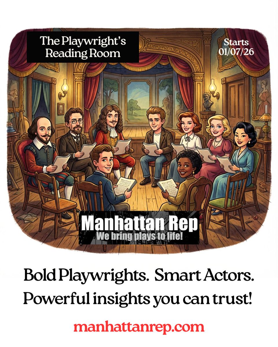 ManhattanRep's tweet image. Come join me, Ken Wolf, &amp;amp; some of the most talented actors ever to grace the stage at Manhattan Repertory Theatre for a one-of-a-kind opportunity, to develop your play with professional actors.

manhattanrep.com/reading-room

#playwriting #plays #drama #comedy #writing #stage #play