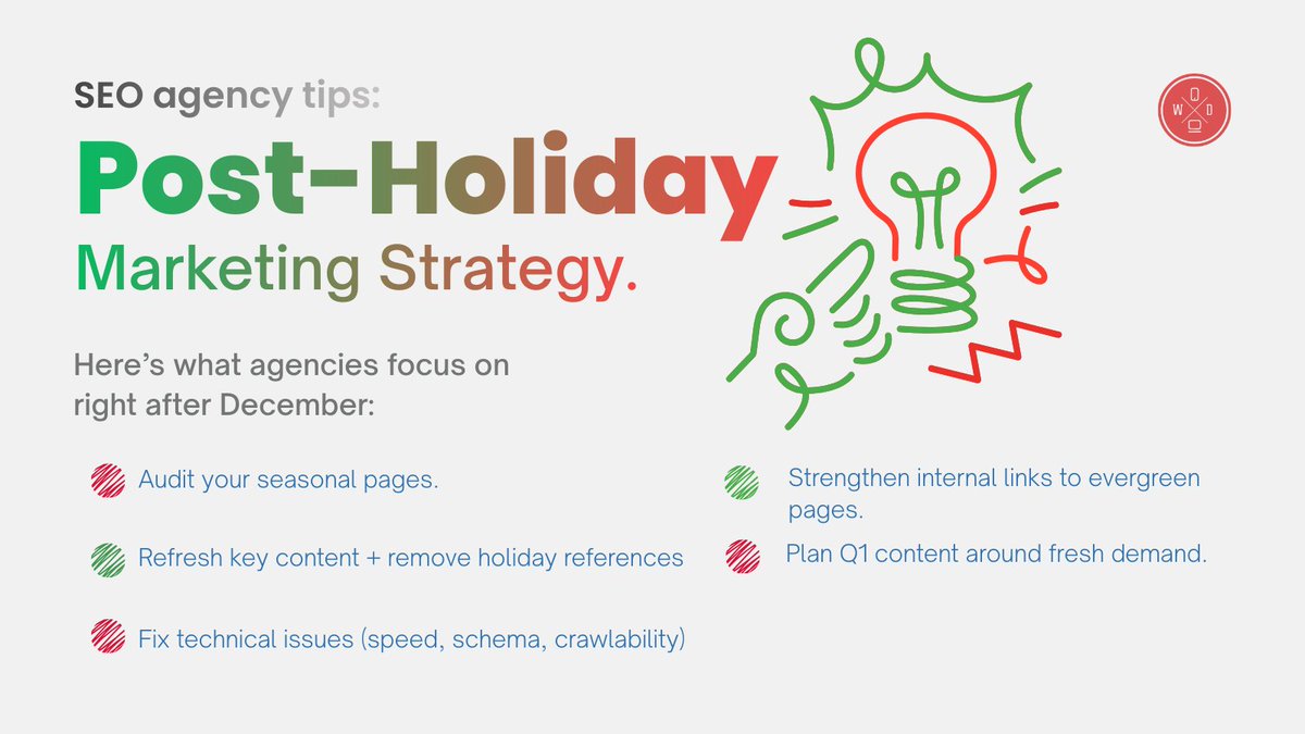 Post-holiday SEO is where momentum is built.

Audit seasonal wins, refresh key pages, fix technical issues, and plan Q1 content with intent.

Momentum now = growth all year.🚀🚀