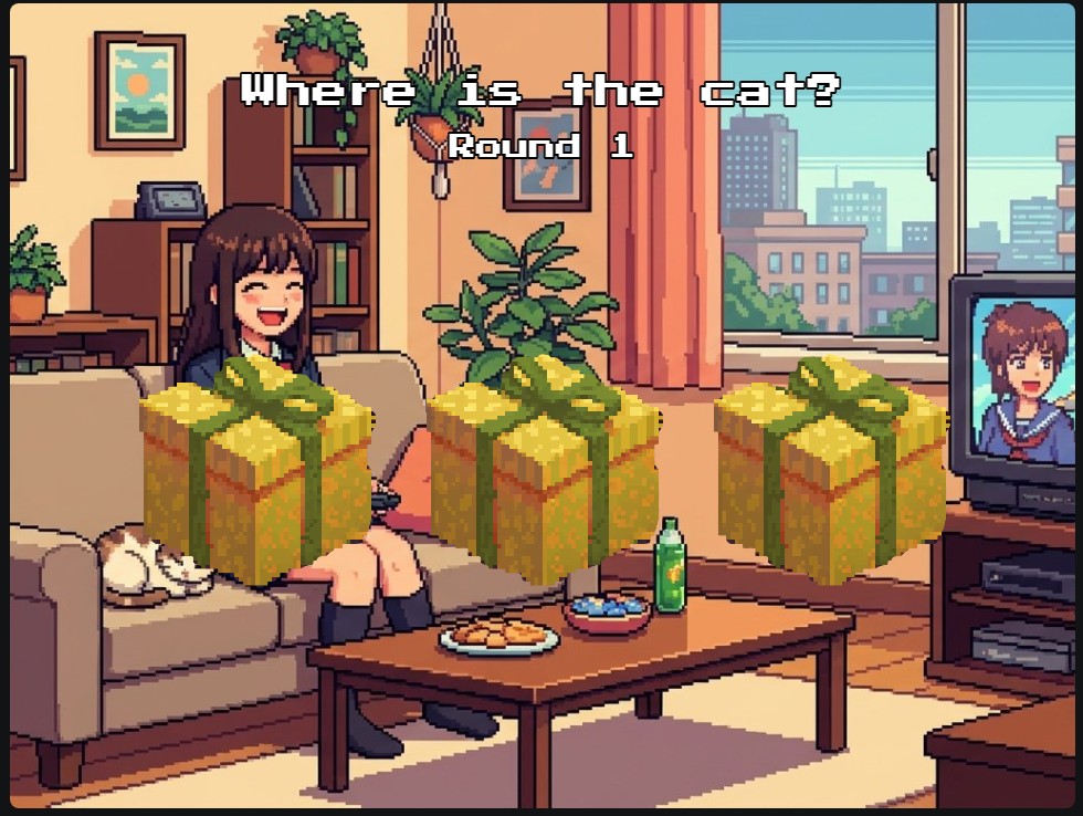 [<a href="/Verse_Eight/">Verse 8 | Why Code, Just Verse 8</a>  진짜 제대로된 게임 만들어봄]
직접해보신분들은 알겠지만
진짜 생각하는대로 게임을 다 만들어줌..

저는 쉽고 심플한걸로 생각하다가 
야바위가 생각나서  박스에 숨은 고양이찾기
게임만들껀데. 참고해서  만들어줘.

그랬더니 이런결과물이...

링크 ->  verse8.io/Z6h4j3R