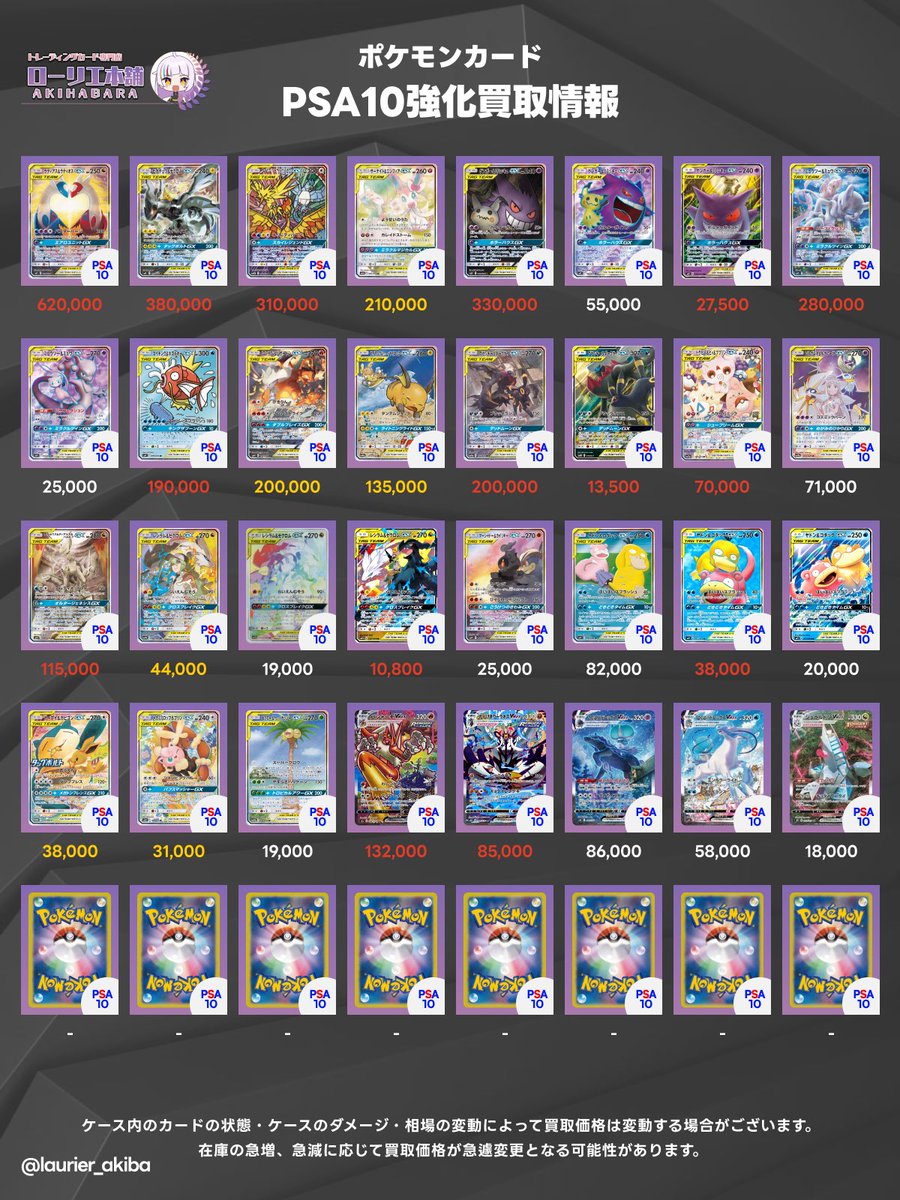 12/16(火)ポケカ強化買取表④📣 🟣ローリエ本舗 AKIHABARA店🟣 『TAG
