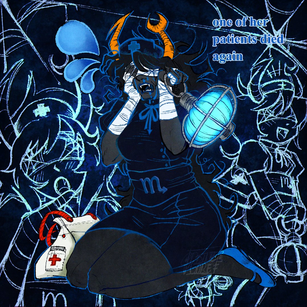 DISINTEGORE's tweet image. oh lady swansong... you and your badluck! 🕸️🕷️ #Homestuck #homestuckfanart