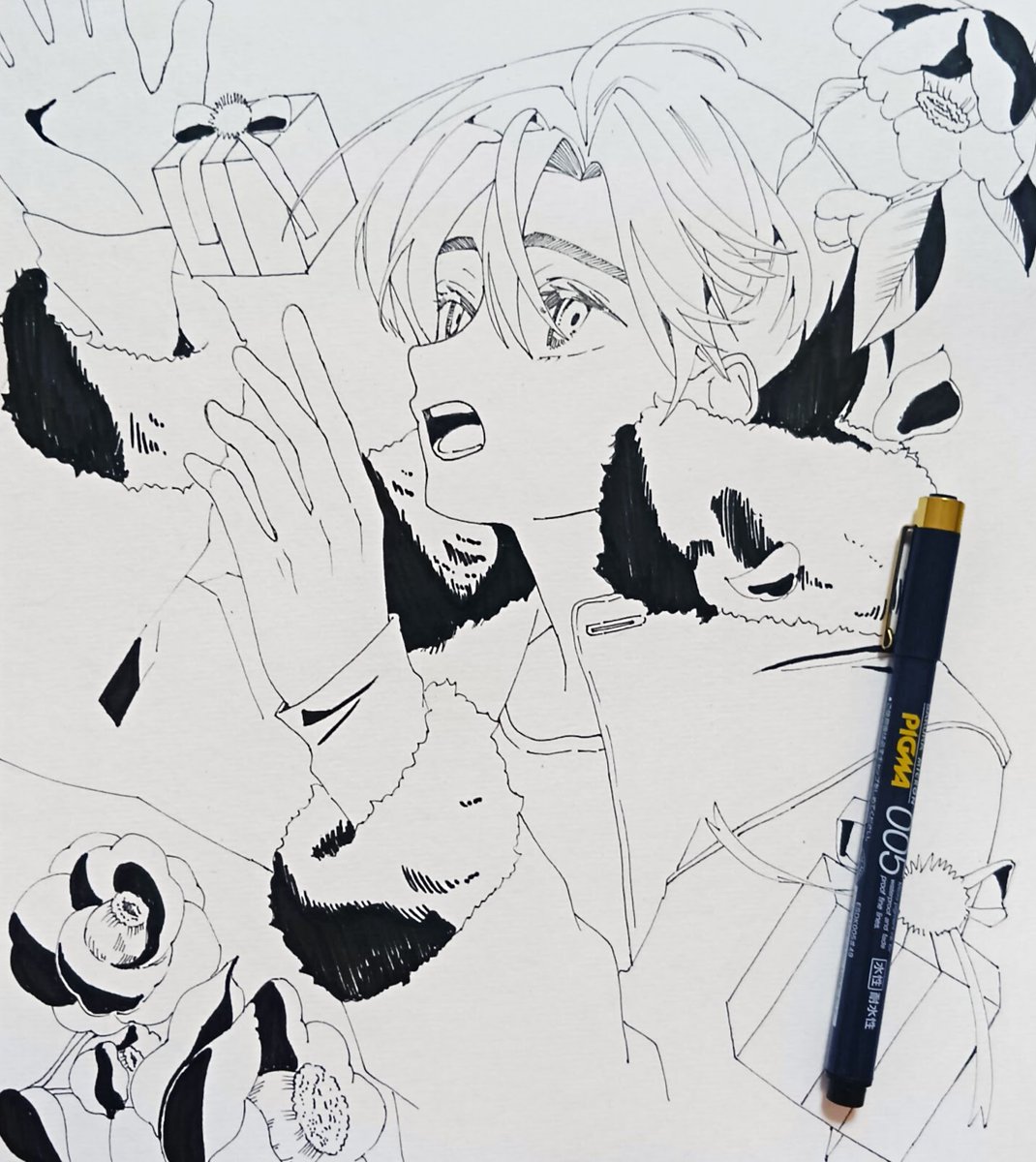 リ*メ様 オリジナル手描きアナログイラスト23 オリジナル 手描きアナログイラスト 色紙 No.23 - メルカリ