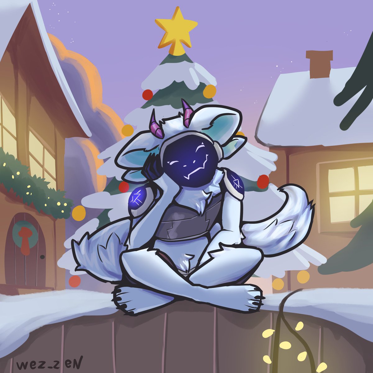 wez_zen's tweet photo. Another christmas ych (: https://t.co/T01vaU9oqZ