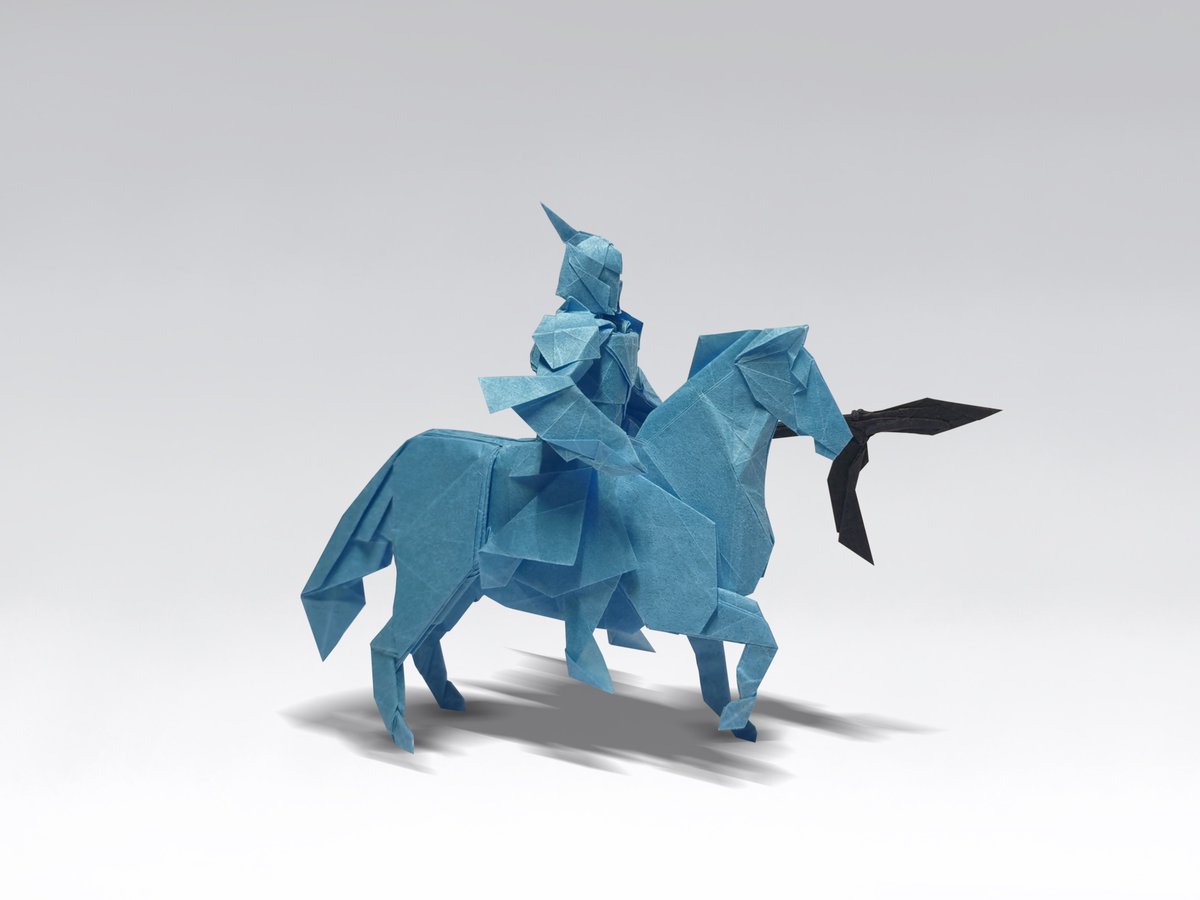骑兵
设计折叠:本人
长枪另外加纸
 #折り紙作品 #ORIGAMI