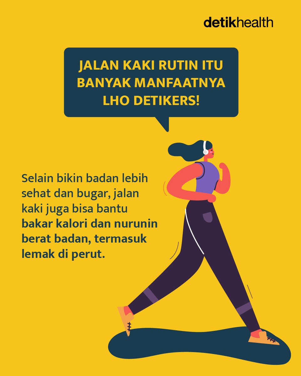detikHealth's tweet photo. #THREAD Mulai dari langkah kecil! 👟 Jalan kaki adalah bentuk aktivitas fisik yang direkomendasikan karena mudah dilakukan, minim risiko cedera, dan memberi manfaat kesehatan jangka panjang.
#JalanKaki #InfoSehat #Kesehatan #TipsSehat #detikHealth https://t.co/nSUAMZQcxp
