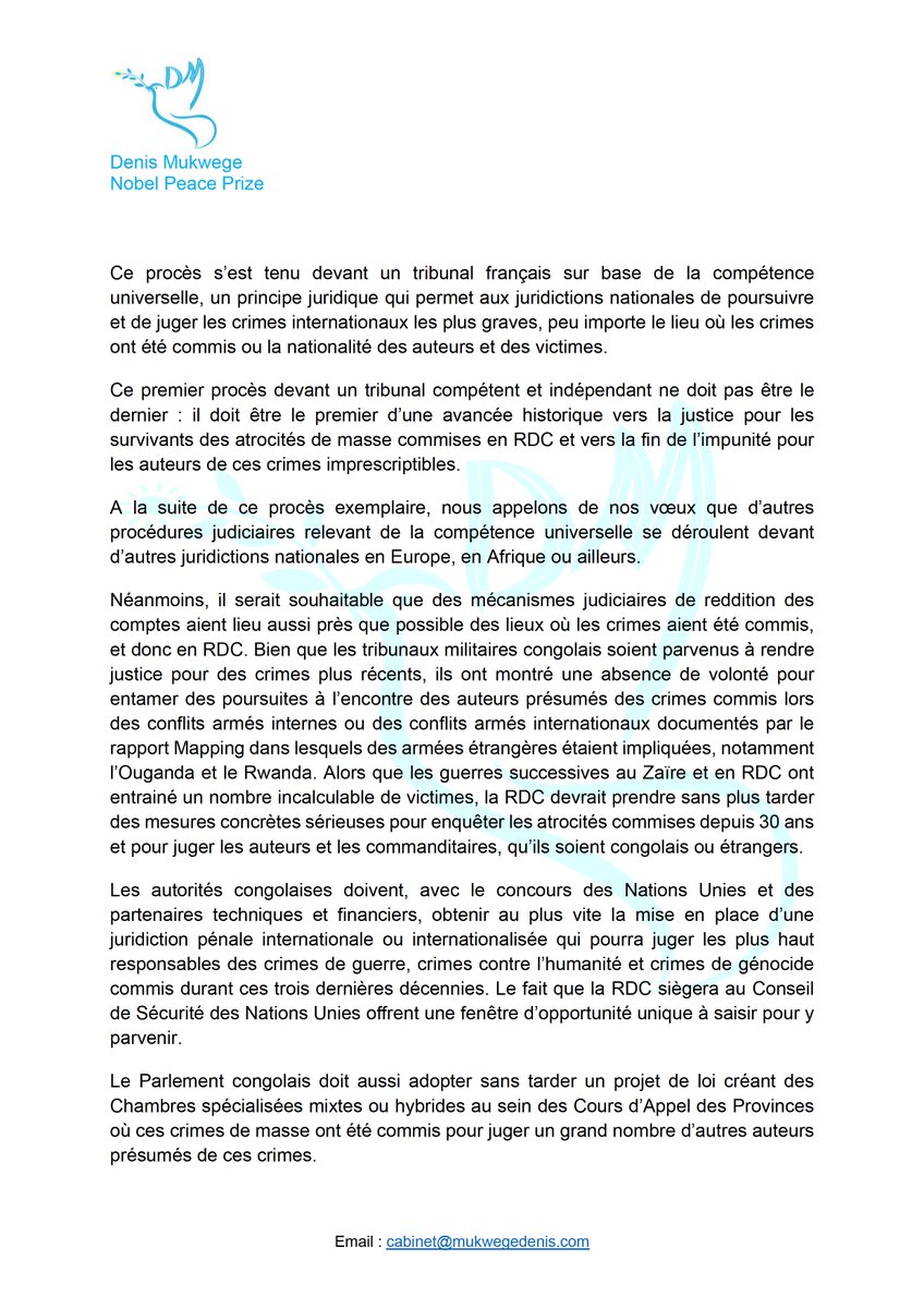 Denis Mukwege tweet media