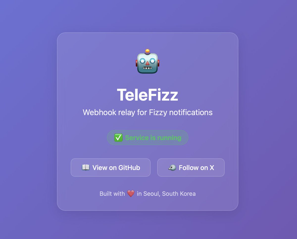 私たちは過去 2 週間、📊Fizzy (by @37signals @dhh ) を使用してきましたが、小規模チームでのタスク追跡には本当に新鮮な体験でした。
小さなセルフホスト型 Fizzy-to-Telegram Webhook ハ