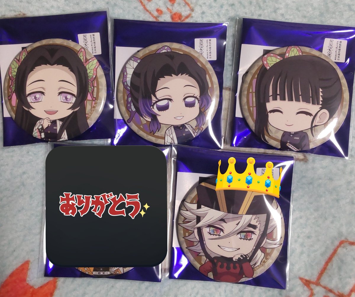 鬼滅の刃 ぺたん娘 缶バッジ 【出】 胡蝶カナエ 胡蝶しのぶ 栗花落