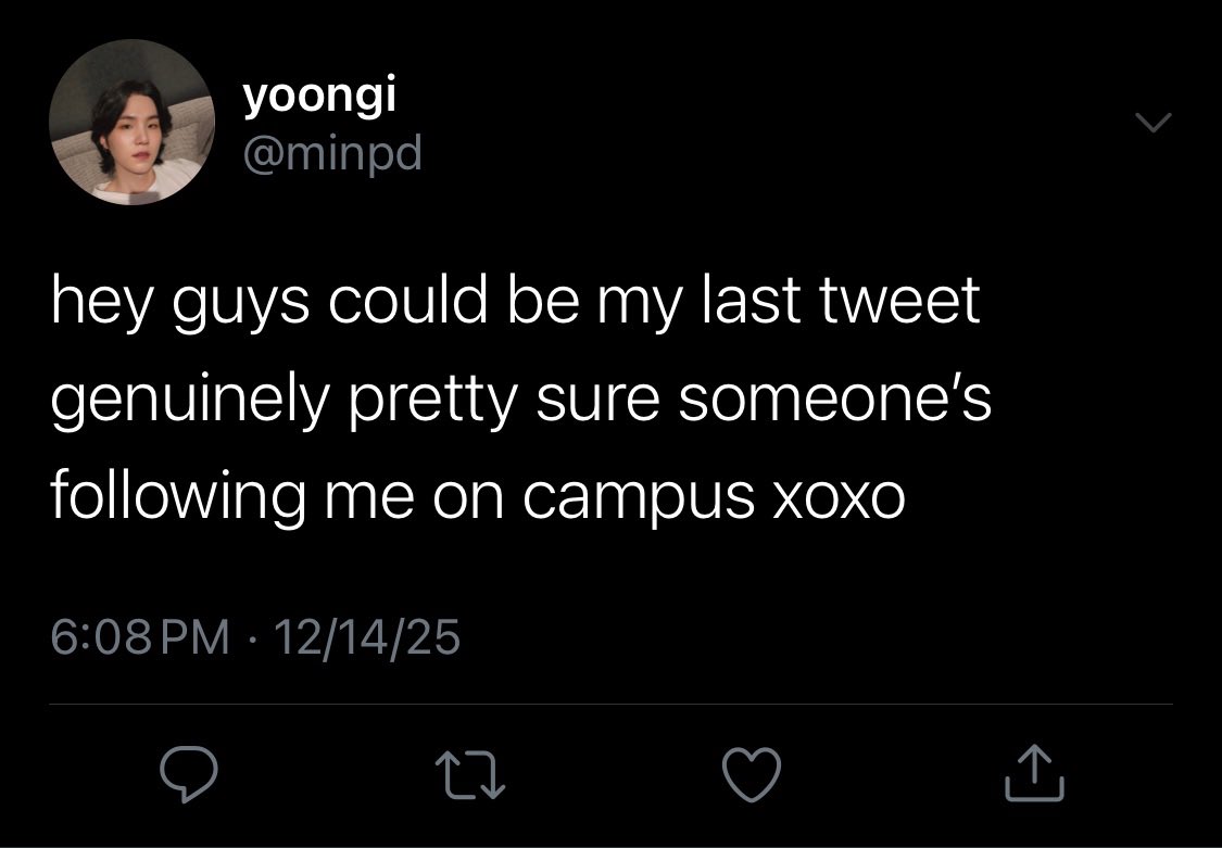 thesameflatfish's tweet image. #yoonkook au where 

jungkook gets lost on his university tour, thinks that yoongi is his tour guide, and accidentally follows him for nearly half an hour.