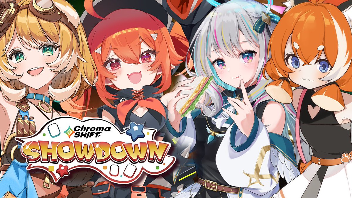ChromaSHIFT_FTW's tweet image. The 6th episode of "ChromaSHIFT Showdown" live NOW on the official YouTube channel! 

▶️ youtu.be/I8X2sZTYmuE

✨ Feat. @EnyaIgnis @ArialYuriko @BonnieBarkswell @Toffee_VT 

Thank you @StreamShowdown for helping us produce another BANGER! 🔥