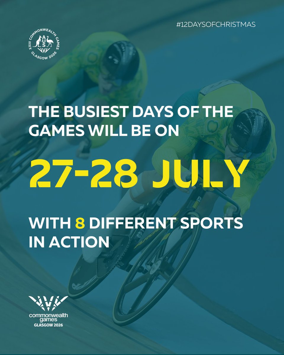 CommGamesAUS's tweet image. 🔟 Incredible days of sport
🏅 215 medal events
✅ A medal program like no other!

The medal program for @Glasgow_2026 will showcase the very best in global sport - and we're ready for it! 

#Christmas2025 #CommGamesAUS #WeAreUnstoppable #Glasgow2026