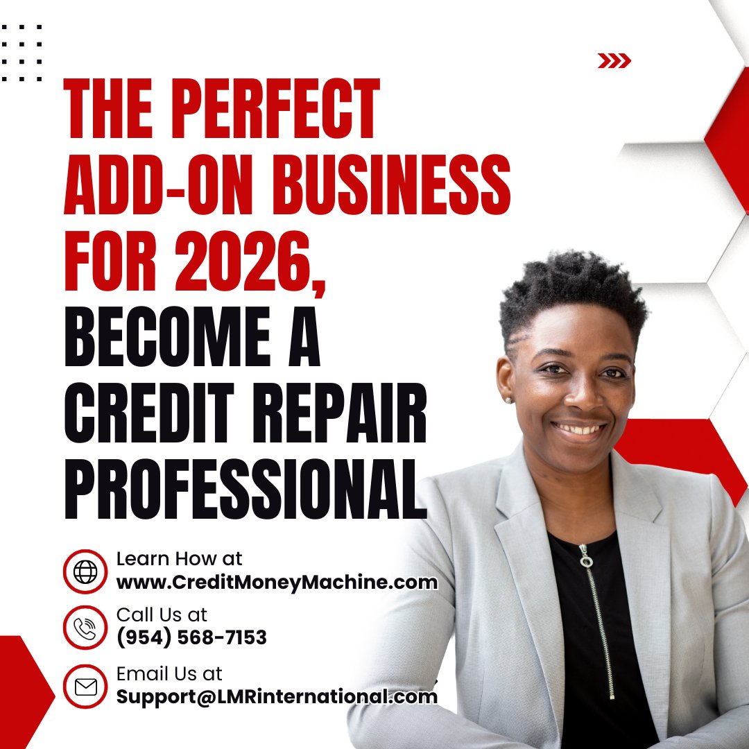 LMRINTL's tweet image. Looking for a smart add-on business for 2026?
👉 Check CreditMoneyMachine.com

#CreditMoneyMachine #CreditRepairBusiness #AddOnBusiness #BusinessOpportunity #FinancialServices #ServiceBasedBusiness #EntrepreneurTools #BusinessGrowth #DigitalBusiness #2026Business