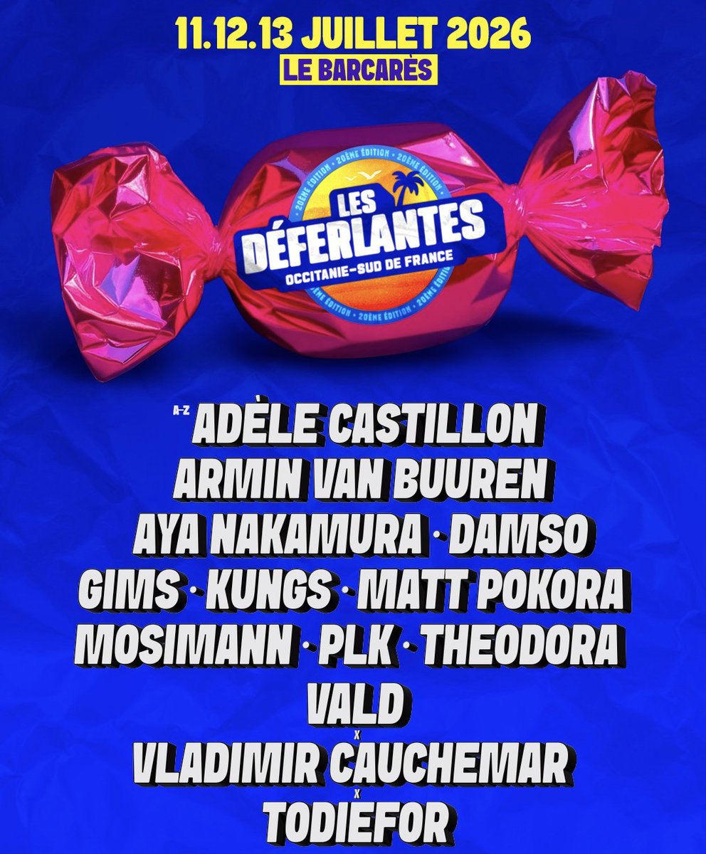 <a href="/arminvanbuuren/">Armin van Buuren</a> <a href="/KungsMusic/">Kungs</a> et <a href="/mosimannoff/">MOSIMANN</a> annoncés aux <a href="/lesDeferlantes/">Les Déferlantes Sud de France</a> les 11-12-13 juillet à <a href="/portbarcares/">Port-Barcarès</a> !