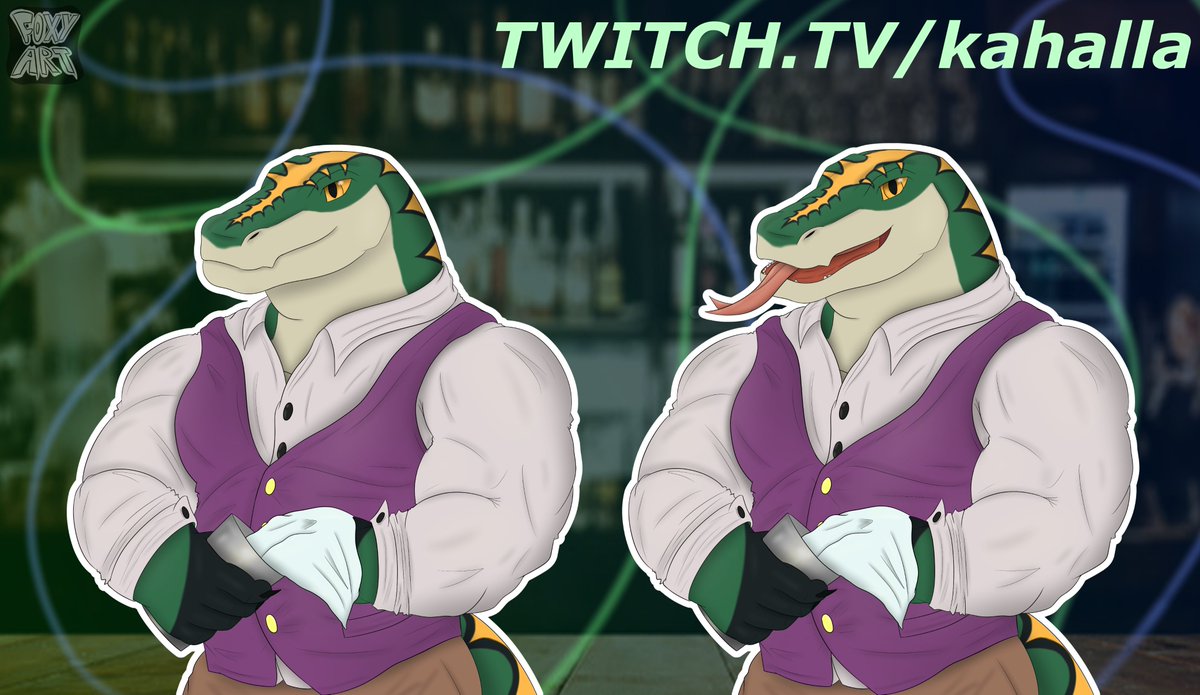 Foxy642ART's tweet photo. My BF: @Tonixkahn 
https://t.co/eKoudapymw
#Furryart #Furry #Art #Pngtuber #Vtuber #Lizard #Bartender https://t.co/UxyI0YXCLR