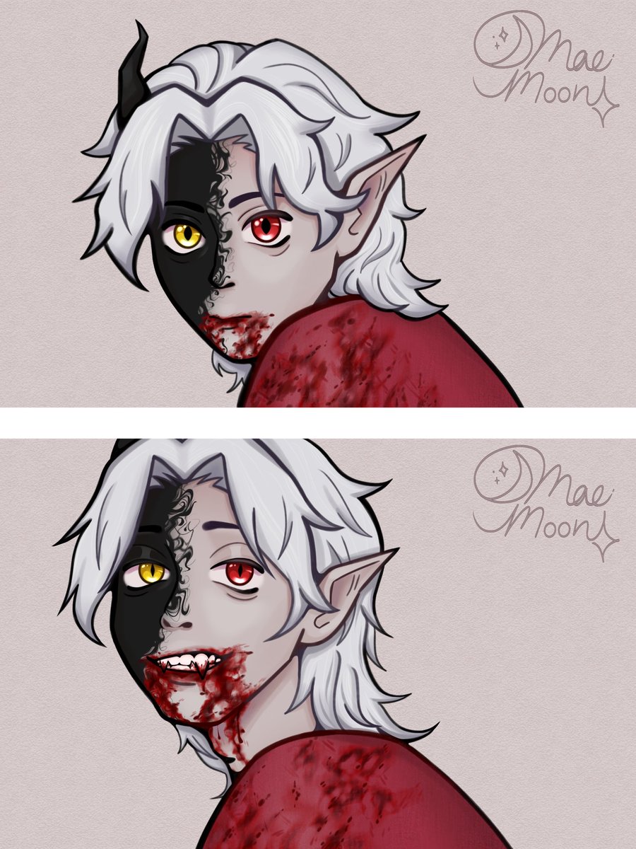 #vampiressmpfanart TW: Blood!! ⚠️
- - - - -

“Sweet, innocent Avid~”
(1/2)
. 
. 
. 
#VampiresSMP #avidfanart #avidmcfanart