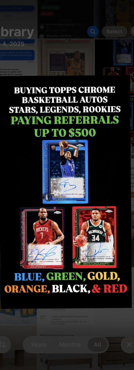 305CardShop's tweet photo. WE ARE BUYING TOPPS CHROME BASKETBALL AUTOS!!

DM us any cards you pull, see pulled, or know about!  Refer us to a card that was pulled and get paid. Paying extremely strong!  Referral fee is paid on deals closed and amount varies based on player and parallel!
#topps #thehobby https://t.co/QcfdaklHff