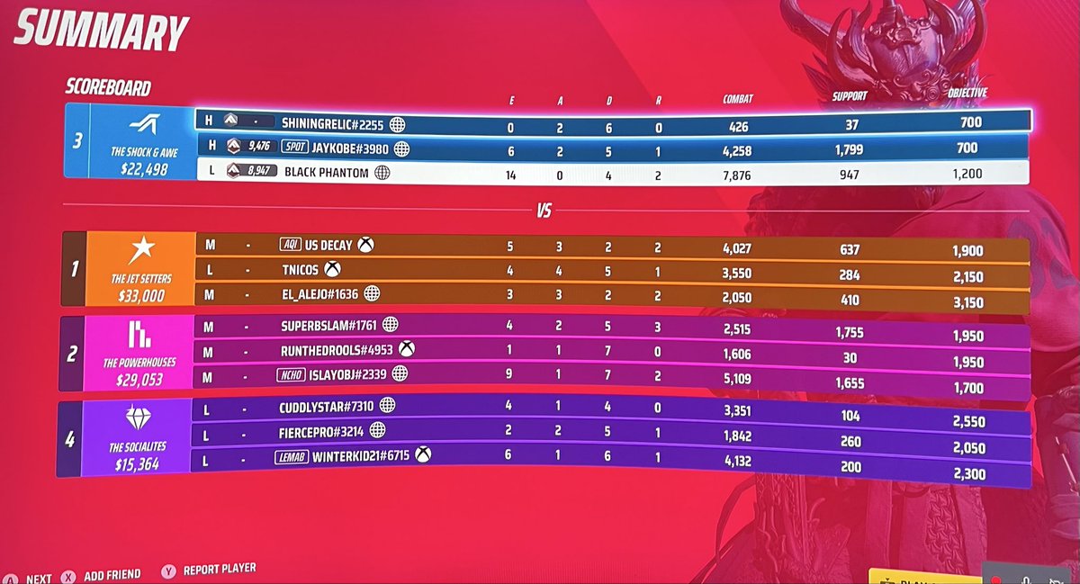 BlackPhantomTTV's tweet photo. @reachthefinals how is this supposed to be even remotely fun for me or the dude who had zero kills…seriously wtf is this matchmaking 😐🔫 https://t.co/h6s8HaR3DC