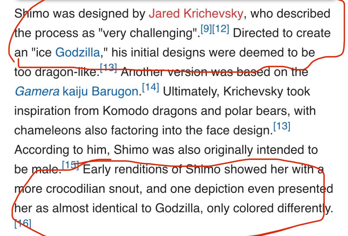 Shimo was literally designed to be an “Ice Godzilla” even in the