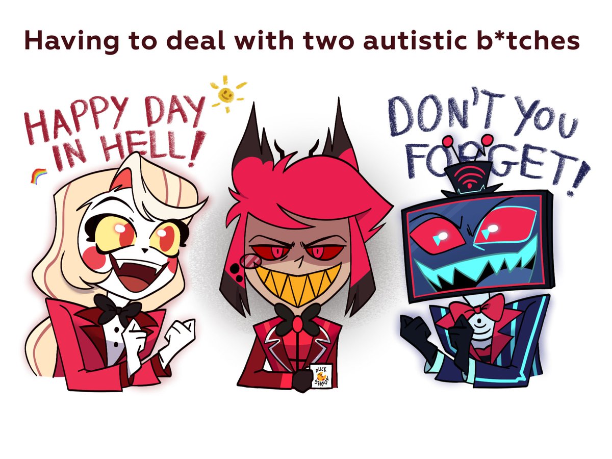Don't worry he might secretly like it...who am i kidding
#HazbinHotel #HazbinHotelAlastor #staticbelle