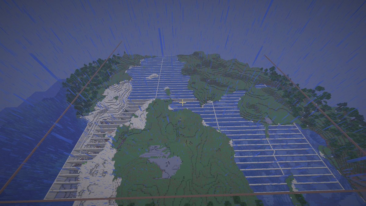 Perimeter outline is in the air, all the water has been sectioned off, and now to drain the water before we blow it to bedrock. 256 x 256 area, 16 x16 chunks gone like that for a mega base build 😍