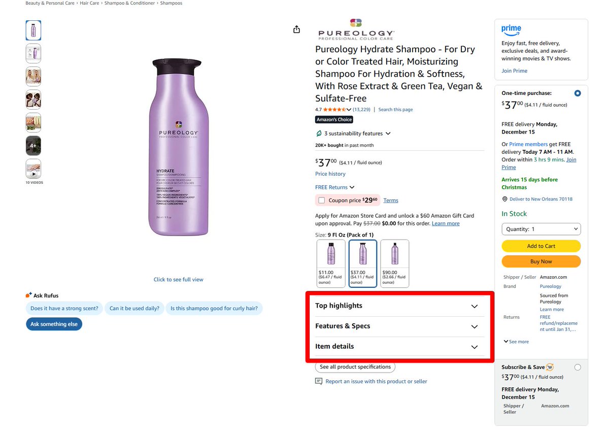 514Digital's tweet photo. Amazon is testing a new product detail page layout and it may change how customers interact with your listings.

Amazon is currently experimenting with collapsing bullet points into dropdown menus, rather than showing them fully expanded at the top of the page.

#houston https://t.co/1wcfLSUIhR