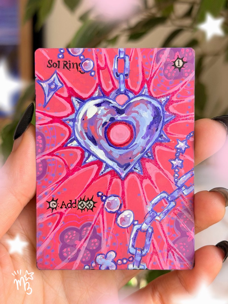 SOL 💗 RING ⋆✴︎˚｡⋆ I am very much drawn to this heart chain LOL and it was a bit of a challenge making it in marker with no blending 🫨 but the goal was to make a sol ring that tickles my eyes and I’m happy with it!