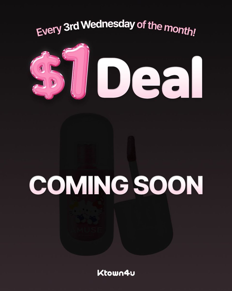 kstyle4u_global's tweet photo. December $1 Deal
🗓️ Opens Dec 17, 2025 — 10:00AM KST
A must-have that brings life to your winter makeup
₩20,000 → $1 (95% OFF)
First-come, first-served — don’t miss it!
#Ktown4u #Kstyle4u #onedollardeal #Kbeauty #Wintermakeup https://t.co/rkV2SjBMPQ