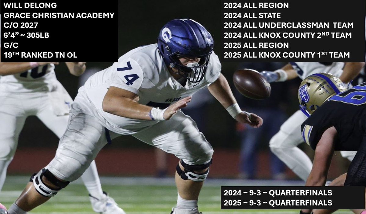 The last 2 years have flown by. Working towards Senior year!  Bigger, Faster &amp; Stronger!  2026 Let's Go! <a href="/GCARamsFootball/">Grace Christian Academy Football</a> <a href="/CSmithScout/">Chris Smith</a> <a href="/TFCAFootball/">TnFCA</a> <a href="/writers_sports/">TennesseeSportsWritersAssociation</a> <a href="/cecil_joyce/">Cecil Joyce</a> <a href="/AdamSparks/">Adam Sparks</a> <a href="/TomLoy247/">Tom Loy</a>