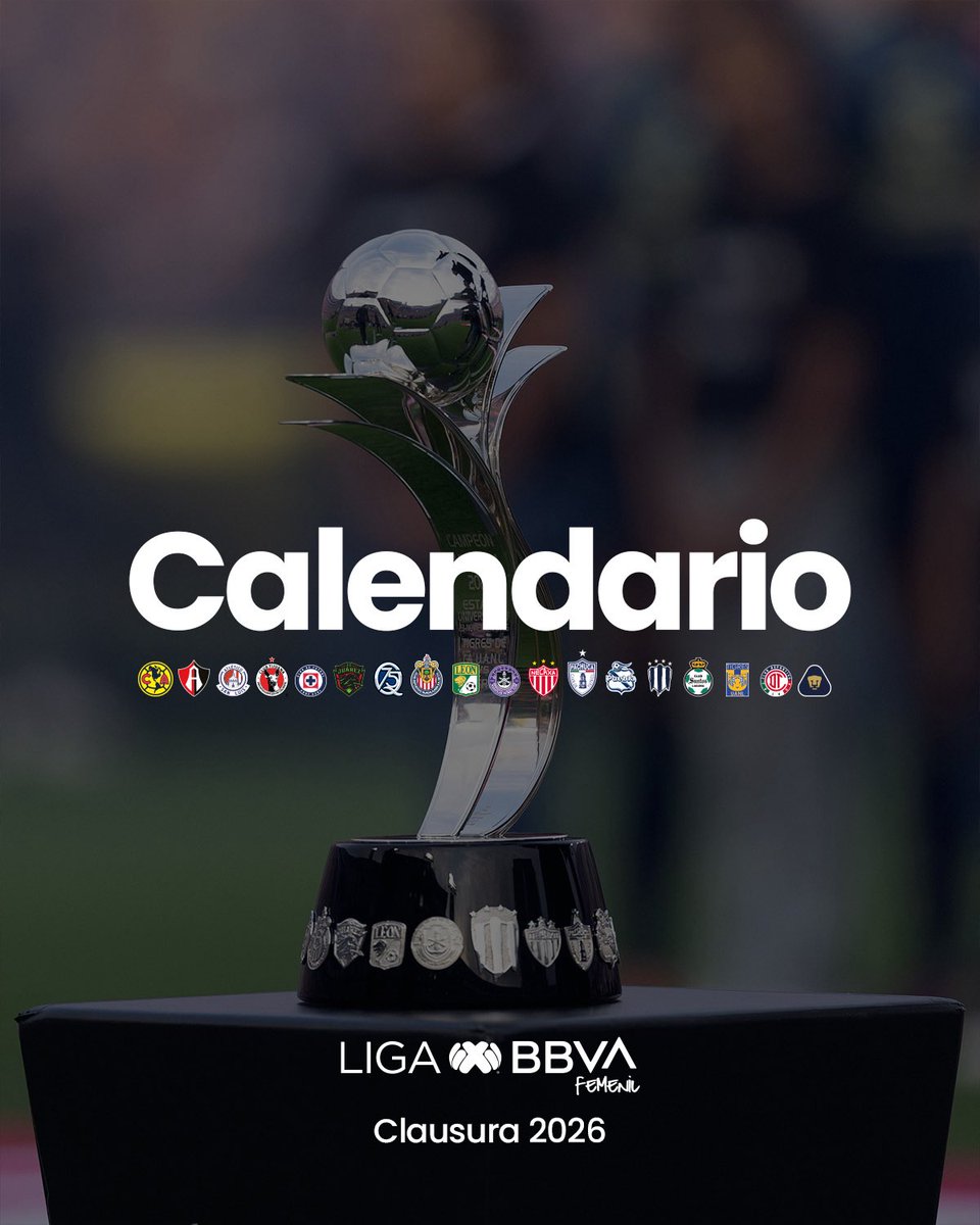 ¡Se viene un nuevo capítulo! ✨
El calendario del Clausura 2026 ya está aquí.🤩🔥

Fechas listas, duelos imperdibles y mucha emoción por vivir. 💖

👉 Descubre cuándo juega tu equipo: bit.ly/4j56g6W

#NuestroFutFem