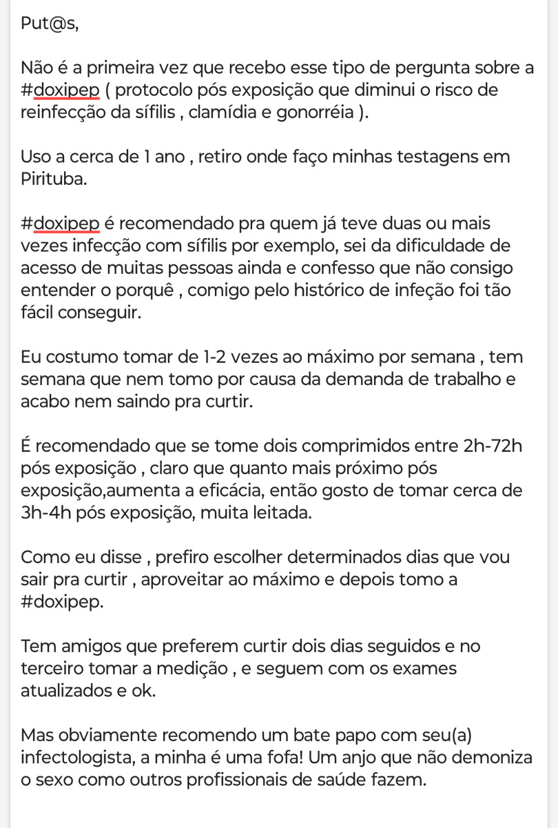 pegacaosp011's tweet photo. Mais uma vez sobre a #doxipep aqui.

Obs: obviamente cabe uma conversa com seu médico infectologista.

Obs: estou 1 ano tomando e os exames VDRL (carga viral) principalmente para sífilis em dia.

RT
#pegacaosp011 #pegacao #pegacaogay #banheirao #cruisinggay  #gaycruising https://t.co/lcvhJd6Axa