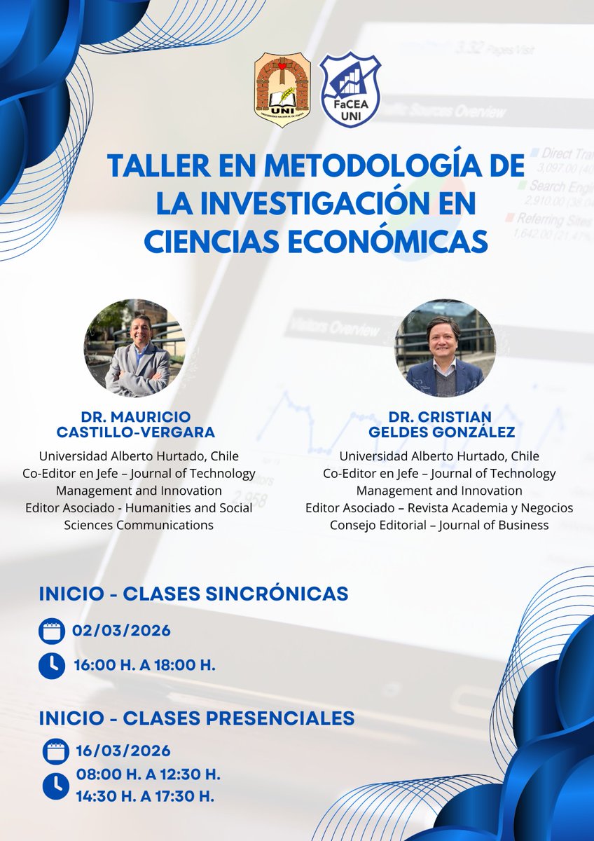 uni_facea's tweet photo. 🔍 TALLER EN METODOLOGÍA DE LA INVESTIGACIÓN EN CIENCIAS ECONÓMICAS

La FaCEA – UNI invita a docentes, investigadores y estudiantes de posgrado a participar de este espacio de formación 
👉 Inscripciones aquí:
 🔗 https://t.co/fOIg2JVlPn

ℹ️ cursos@facea.uni.edu.py

#FaCEAUNI https://t.co/rEi3ovXvLC