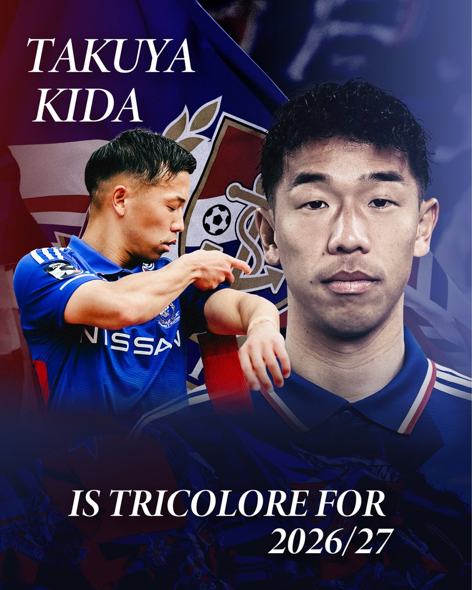 prompt_fmarinos's tweet photo. ◤◢  𝑻𝑹𝑰𝑪𝑶𝑳𝑶𝑹𝑬 for 2026/27  ◤◢

このたび #喜田拓也 選手と明治安田J1百年構想リーグおよび2026/27シーズンの契約に合意いたしましたのでお知らせいたします。

𝑇𝑜𝑔𝑒𝑡ℎ𝑒𝑟 𝑎𝑔𝑎𝑖𝑛 𝑛𝑒𝑥𝑡 𝑠𝑒𝑎𝑠𝑜𝑛 👊

#fmarinos https://t.co/OsBJUjDR1R