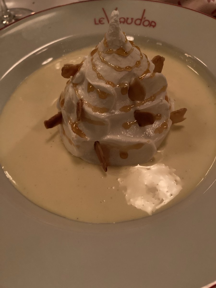 As Parisian as #LaTourEiffel,restaurant LeVeau d’Or founded in 1937,has never been better,menu filled w/delicious classics,like the irresistible Tête de Veau Ravigote,rognons,tripes mode Caen,pate en croute &amp; the must have dessert #OeufsalaNeige (to die for)a natural wine list🇫🇷
