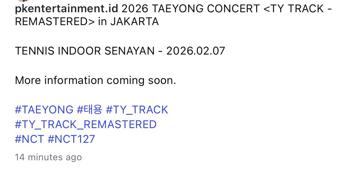 deeryeo's tweet photo. 2026 Taeyong solo concert in Jakarta’s promoter is @PKEnt_ID 

more information coming soon. https://t.co/EVJ5Z0en7n