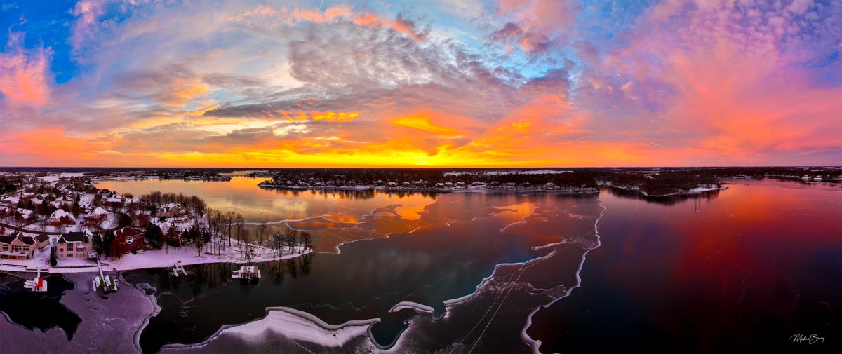 Beautiful Monday sunset with thin ice forming across the main body of water on Morse.  <a href="/LindseyWTHR13/">Lindsey Monroe</a> <a href="/WTHRcom/">WTHR.com</a> <a href="/AnneMarieWTHR/">annemariewthr</a> <a href="/StormHour/">#StormHour</a> <a href="/RyanMorseWx/">Ryan Morse</a> <a href="/ToddKlaassen/">Todd Klaassen</a> <a href="/BrianWilkes59wx/">Brian Wilkes</a> <a href="/angelabuchman/">Angela Buchman</a> <a href="/JimOBrienWX/">Jim O'Brien</a> <a href="/CBS4Indy/">CBS4 Indy</a>
