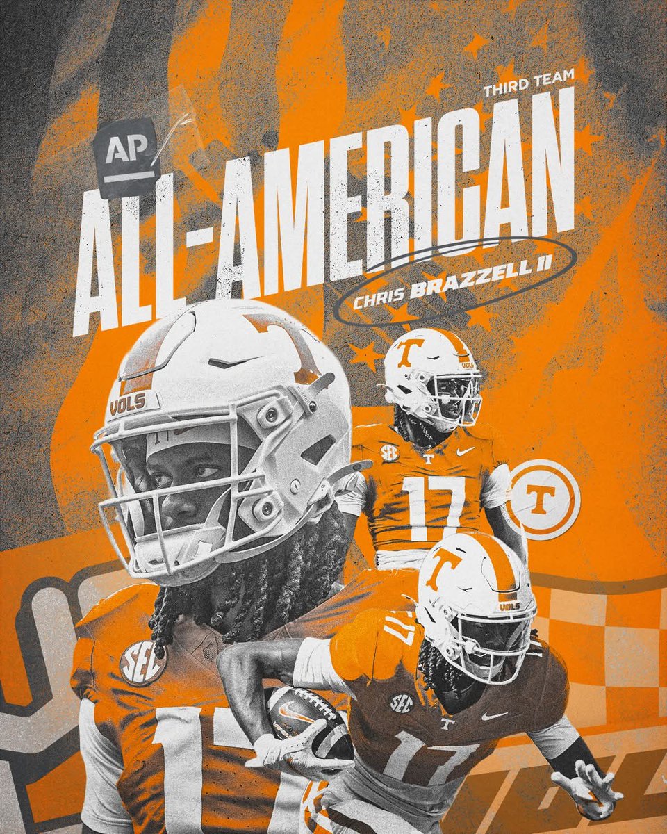 If you haven't heard: Chris Brazzell II was named Third Team All-American by the Associated Press. 

Photo by #Tennessee Football