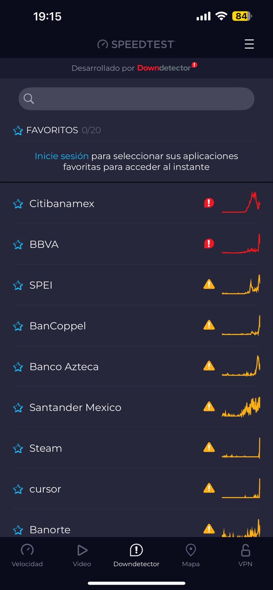 69Alexvega's tweet photo. Y el reporte de Down Detector… por si dicen q no es cierto… https://t.co/fPvOlJholi