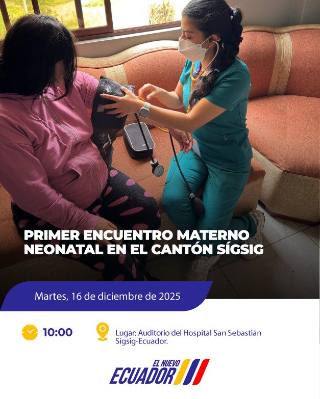 #Sígsig|🤰Invitamos al Primer Encuentro de Mujeres Embarazadas
📅 16 dic | ⏰ 10h00 | 📍 Auditorio Hospital San Sebastián 
Talleres de psicoprofilaxis, ejercicios prenatales, musicoterapia, aromaterapia, ESAMyN y más. 
#ElNuevoEcuador
