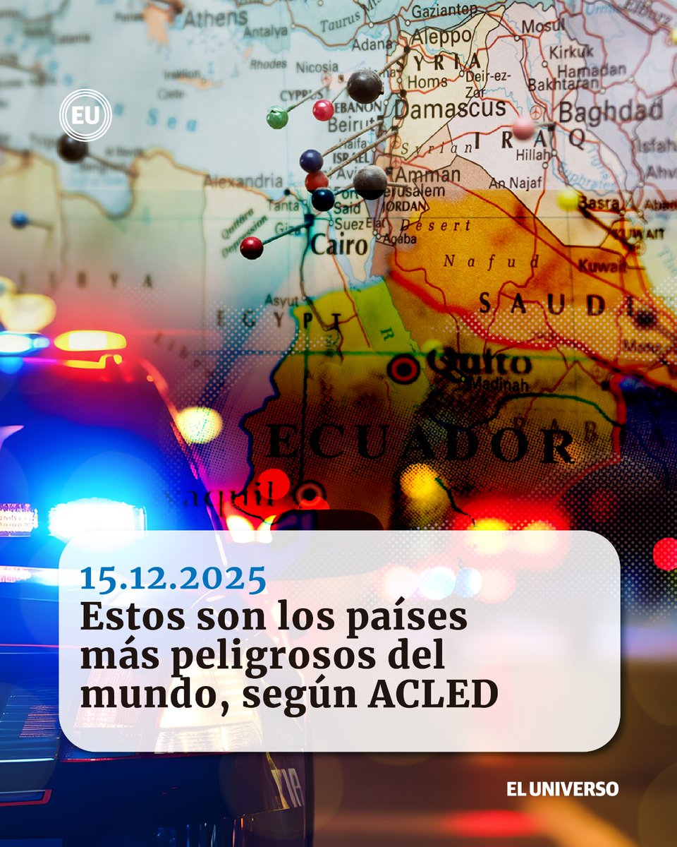 eluniversocom's tweet photo. Estos son los #países más #peligrosos del mundo, según ACLED https://t.co/GlCTwOKgEw https://t.co/gr5bLHPS4N