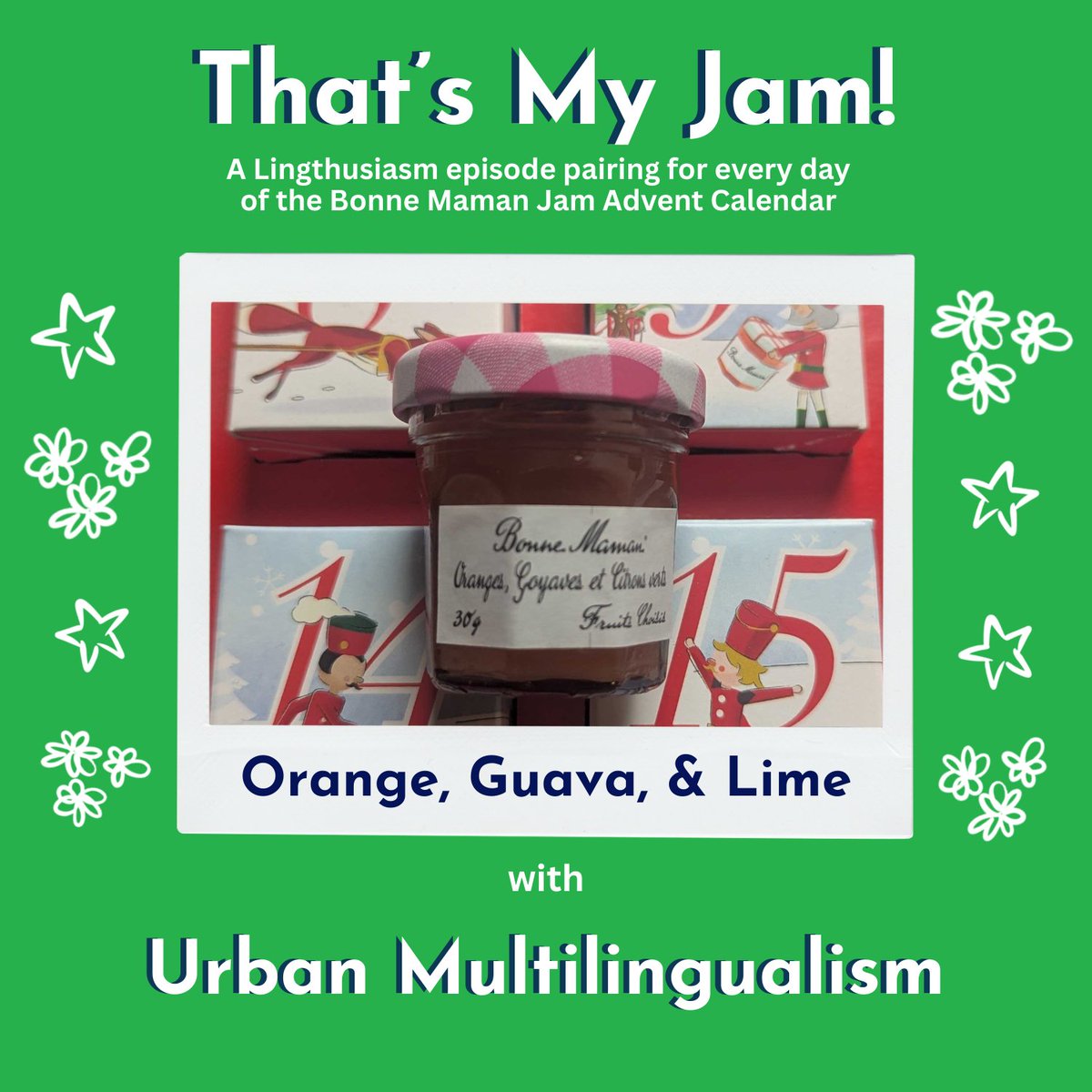lingthusiasm's tweet photo. Day 15 of #ThatsMyJam!

Orange, Guava, &amp; Lime, with Urban Multilingualism

You can listen to us get enthusiastic about the hundreds of languages many cities are host to that don't show up on official records here: https://t.co/FW3fcLk3ty https://t.co/Tq5GW5u44v