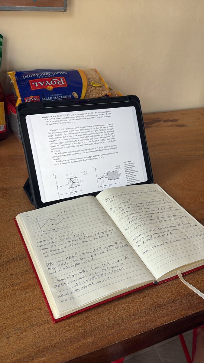 jqnomics_'s tweet photo. day 2 of compre review

you know you’re fucked when math starts becoming “definition. theorem. proof.” 

also spot the holiday macaroni in the background https://t.co/N5P3lqGnxp