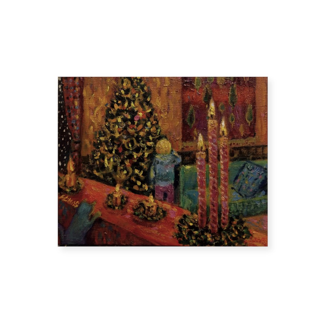 油絵 絵画【クリスマス夜に】