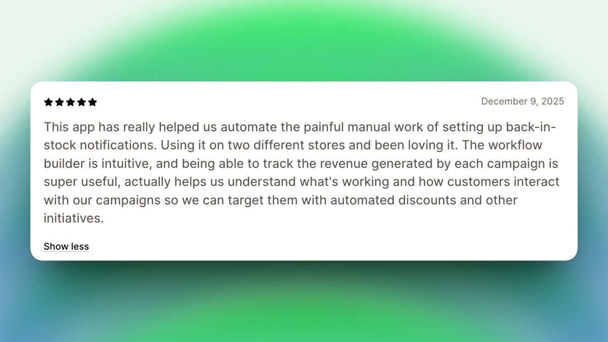 Our first XFlow review just landed!
This is why we build.
More to come 🚀

#XFlow #BackInStock #Shopify