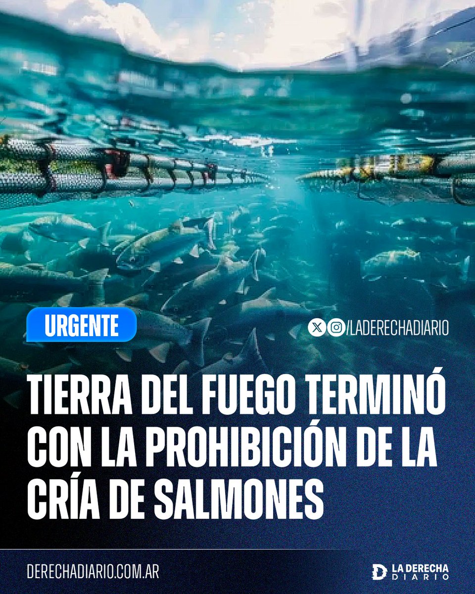 🚨🇦🇷 | #URGENTE IMPORTANTÍSIMO: Tierra del Fuego aprobó una nueva Ley de Acuicultura impulsada por La Libertad Avanza que termina con la prohibición de la cría de salmones para producción comercial.