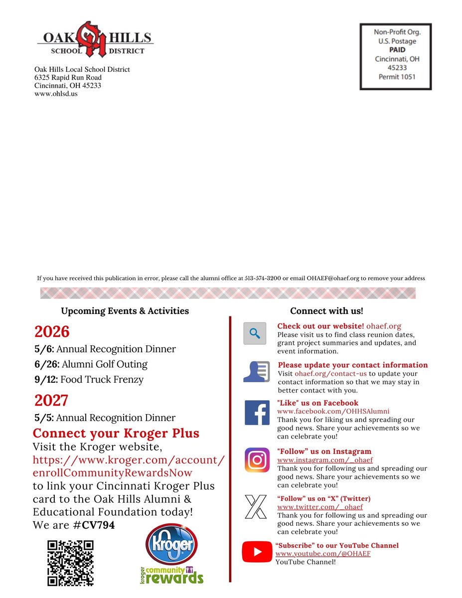 Oak Hills Alumni & Educational Foundation tweet media