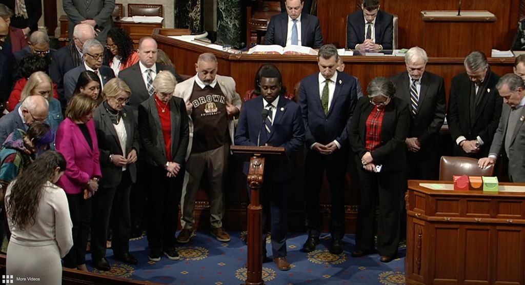 Tonight the House of Representatives stood in silent remembrance of Brown University students Ella Cook and Mulhammed Aziz Umirzokov, and in honor of all impacted by the shooting. Thank you <a href="/RepGabeAmo/">Congressman Gabe Amo</a> for leading and to our many colleagues for joining.